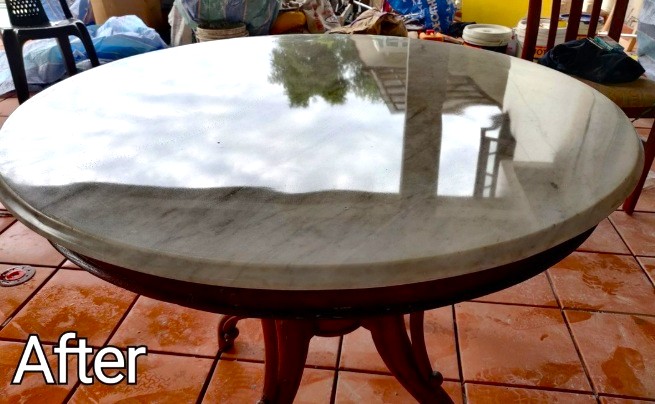 Table top after polishing
