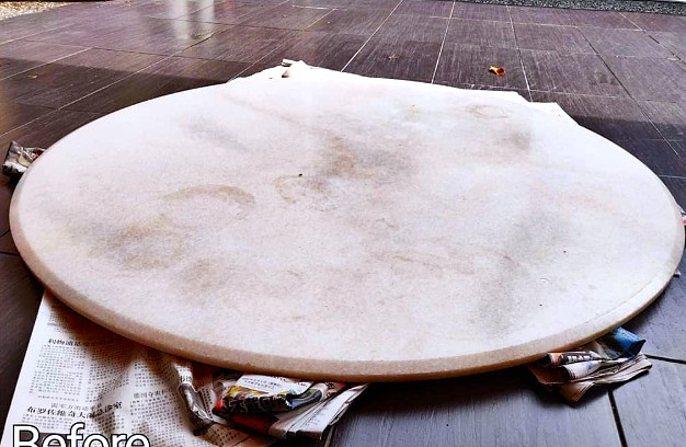 Table top before polishing